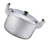 Amosfun Thickened Aluminum Stockpot Household Soup Pot with Cover Double Ear Kitchen Cooking Pot for Steaming Heating Food Non-Toxic Easy Clean
