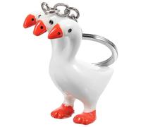 Amosfun Three-Headed Goose Keychain Pendant Practical Lightweight Hanging Ornament for Special Occasions and Car Keys