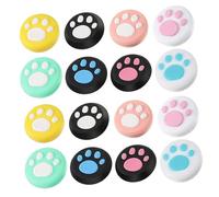 Amosfun Thumb Joystick Caps 16Pcs Silicone Cat Paw Design Covers Compatible with Handheld Game Controllers, for Gaming Protection and Comfortable Grip