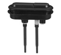 Amosfun Toilet Tank Flush Button Dual Push with Rectangle Head, Black Plastic and Stainless Steel, Silent Flushing and Easy Operation, Modern Aesthetic Bathroom Replacement Part for Toilet