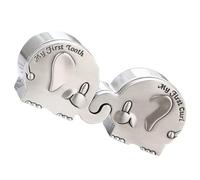 Amosfun Tooth Keepsake Box Small Portable Elephant Design Memory Organizer for Shower Birthday Presents