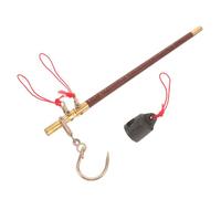 Amosfun Traditional Chinese Copper Scale Wooden Pole Handheld Multi Function Food Scale for Chinese Medicine Dried Fruit Jewelry Weighing Home and Shop Use Vintage Design