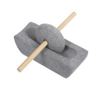 Amosfun Traditional Tea Grinder Hand Crank Stone Mill 12cm Small Manual Spice Grinder for Kitchen Coffee Beans and Tea Leaves Desktop Stone Rolling Pestle for Home Use