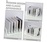 Amosfun Transparent Acrylic Vinyl Record Holder and Desktop Storage Rack for Magazines Books and Stable Modern Organizer Suitable for Home Office Bedroom and Dormitory Use