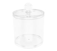 Amosfun Transparent Cotton Swab Container with Lid Large Round Bathroom Storage Jar for Cotton Pads and Small Items Organizer