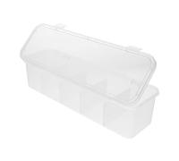 Amosfun Transparent Tea Bag Organizer Box with Lid Multi-Compartment Sugar Packet and Coffee Bag Holder for Kitchen and Dining Stylish Storage Container for Tea Packets Easy to Clean and