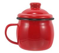 Amosfun Unbreakable Tea Mugs with Lids Enamel Pumpkin Cup Milk Cup for Outdoor Use