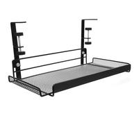 Amosfun under Desk Storage Basket Clamp-On Black Metal Wire Organizer Adjustable Large Office File Holder for Home and Study