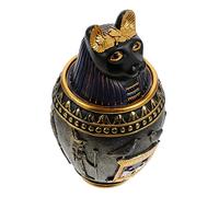 Amosfun Unique Black Resin Canopic Jar Sculpture Egyptian Ornament with Exquisitely Crafted Retro Elegant Design for Home and Office Decoration