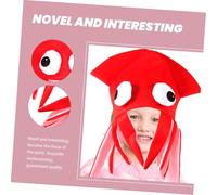 Amosfun Velour Squid Hat for Adults Soft Cartoon Octopus Party Headgear Fun Novelty Animal Costume Accessory for Themed Events and Dress-up