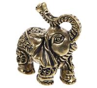 Amosfun Vintage Brass Elephant Statue Miniature Figurine Home Office Ornament Decorative Craft Sculpture