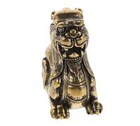 Amosfun Vintage Brass Pixiu Figurine Feng Shui Wealth Charm Tea Pet for Home Office Decor Antique Style Pi Yao Sculpture Attracting Prosperity and Luck Gift