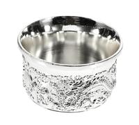 Amosfun Vintage Embossed Zinc Alloy Wine Cup Decorative Goblet for Whiskey Cocktails Water Retro Luxurious Design Metal Party Drinkware for Restaurant Bar Use
