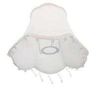 Amosfun Vintage European Fabric Table Lamp Shade 25cm Bell Shape with Beaded Tassel Fringe for Bedroom Living Room Victorian Style