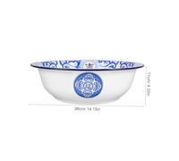 Amosfun Vintage Large Enamelware Basin Kitchen Bowl for Washing Vegetables Kneading Dough Serving Soup Face Washing Classic Retro Design Multifunctional Enamel Basin