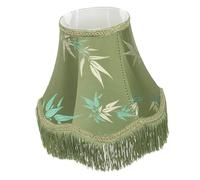 Amosfun Vintage Macrame Lamp Shade with Scalloped Tassels European Style Green Lampshade for Table Floor Desk and Wall Lamps Handmade Modern Decorative Cover for Bedroom and Living