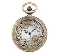 Amosfun Vintage Pocket Watch with Roman Numeral Dial, Golden Alloy Lightweight Design, Precise Timekeeping and Hanging Chain Included, Classic Retro Style Suitable a Gift