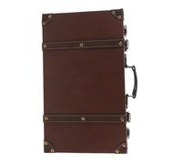 Amosfun Vintage Style Leather Trunk Luggage with Comfortable Handle Ergonomic British Design Multifunctional Storage Box for Clothing Store Display Photo Props and Retro Window Dressing