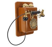 Amosfun Vintage Wall Mounted Rotary Dial Phone Decor Antique Retro Landline Telephone Model for Home and Photo Shoot Props