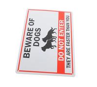 Amosfun Vintage Weatherproof Metal Dog Warning Sign with Predrilled for Garden Gates Fence Wall Decoration Fade Resistant Outdoor Caution Do Not Enter Plaque