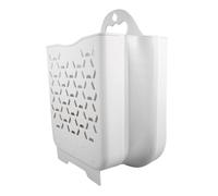 Amosfun Wall Hanging Laundry Basket Folding Laundry Hamper Wall Mounted with Handle Space Saving Laundry Organizer for Bathroom Bedroom White 12X6X15 Inch