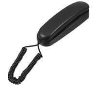 Amosfun Wall Mounted Corded Telephone Black Small Landline Phone for Home Office Hotel with Wall Mount Bracket and Volume Control