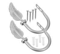 Amosfun Wall Mounted Curtain Holdbacks Hooks Iron and Abs Material 2pcs in Silver with Strong Support and Space Optimization for Home and Living Room Decor