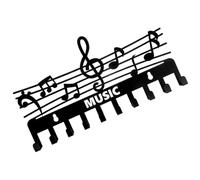 Amosfun Wall Mounted Key Holder Rack with Artistic Iron Hooks Space-Saving Multi-Hook Design for Keys Coats Umbrellas Black Wall Hanger for Entryway Organization