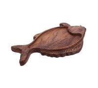 Amosfun Walnut Fish-Shaped Dining Plate Salad Plates Cheese Snack Storage Dish Wood Steak Dessert Wooden Appetizer Tray Sushi Boat Japanese Sushi Dish Light Brown