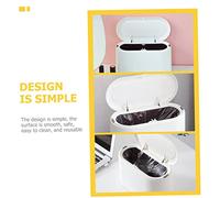 Amosfun Wear-resistant Mini Desktop Trash Bin with Push-press Lid Multi-function Garbage Can for Home Bedroom Kitchen Office Compact Space-saving Waste Container with Opening and Easy