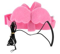 Amosfun Wear-resistant Parrot Leash with Decorative Harness, Elastic Outdoor Bird Flight Rope for Small Long-tailed Parrots, Reusable Pink Training Strap for Daily Use