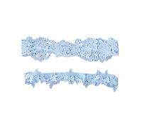 Amosfun Wedding Bridal Garter Lace Flower Bridal Stocking Flower Ornaments (Blue)