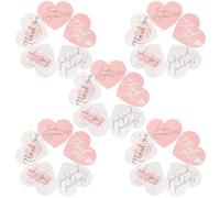 Amosfun Wedding Thank You Cards 150Pcs Heart Shaped Pink Decorative Cards for Small Business Packaging and Party