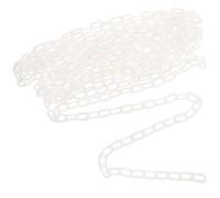 Amosfun White Plastic Safety Chain Link Barrier Heavy Duty Lightweight Road Security Caution Chain for Crowd Control Garden Garage Indoor Outdoor Use
