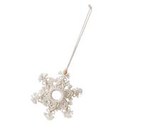 Amosfun White Snowflake Car Hanging Ornament with Detailed Workmanship, Cotton Rope Material, Sturdy Design That Won't Easily Fade Or Break, Christmas Rearview Mirror Hanging Decor