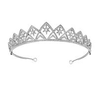 Amosfun Women Wedding Crown Rhinestone Star Bridal Headband, Alloy Glitter Tiara for Bridesmaids, Elegant Hair Accessory for Wedding Party and Ceremony