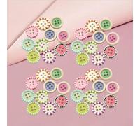 Amosfun Wooden Buttons Craft Fasteners Colorful 100pcs with Smooth for and Handmade Clothes, Shirts, and Hats for Sewing Projects