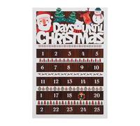 Amosfun Wooden Christmas Countdown Calendar with Detachable Wreath Days Till Xmas Advent Decor for Wall Desktop Interactive Holiday Decoration
