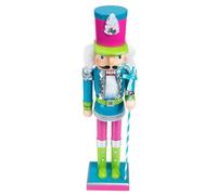 Amosfun Wooden Christmas Nutcracker Soldier Ornament Blue Decorative Xmas Nutcrackers Figure Holiday Decoration for Home and Table Display