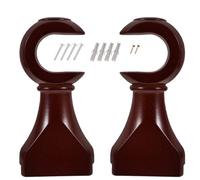 Amosfun Wooden Curtain Rod Brackets 2Pcs 4.76X2.24X1.26In Sturdy Curtain Pole Holders Replacement Valance Support Rack with Screws for Drapery Rods
