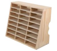 Amosfun Wooden Desk Phone Holder Organizer Box for Classroom and Office Solid Wood Storage for Cell Phones Calculators and Desktop Essentials Easy Setup for School Management