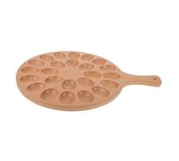 Amosfun Wooden Deviled Egg Tray Sturdy Wood Egg Storage Holder Unique Design for Parties Holidays Easy to Clean