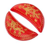 Amosfun Wooden Divination Cup Taoist Fortune Telling Tool Yin and Yang Shape Smooth Surface Peach Wood Convenient to Carry Light Weight for Spiritual Rituals