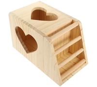 Amosfun Wooden Food Manger Rabbit Feeder Double Grid Ladder Feeder Stand Decorate Pet Cage Sharpen Claws Beige for Small Animals Parrots Chinchillas