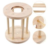 Amosfun Wooden Hay Rack Fixator Cage Mount Container for Rabbits and Pets, Khaki Colour, Prevents Rabbits from Eating, Develops Slow Food Habit, Suitable for Cage Feeding