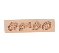 Amosfun Wooden Mooncake Mold for Baking Unique Pattern Moon Cakes DIY Cookie Mold Craftsmanship Wooden Baking Supplies for Homemade Desserts