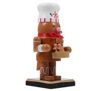 Amosfun Wooden Nutcracker Gingerbread Man Figures for Christmas Party Table Display, Lightweight Walnut Puppet Ornament for Home Decoration