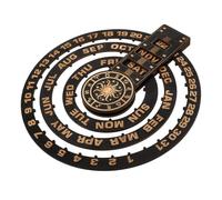 Amosfun Wooden Perpetual Calendar Wall Hanging Decor Natural Material Simple Chic Design Artistic Ornament for Home Office Restaurant Rustic Aesthetic Wall Decoration