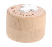 Amosfun Wooden Rosary Box Catholic Prayer Beads Case Small Jewelry Organizer Keepsake Storage for Women First Communion