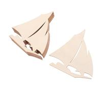 Amosfun Wooden Sailboat Boat Ornament Ocean Theme Blank Wood Slices 10pcs Versatile Handmade Decoration for Nautical Crafts for Home and Café